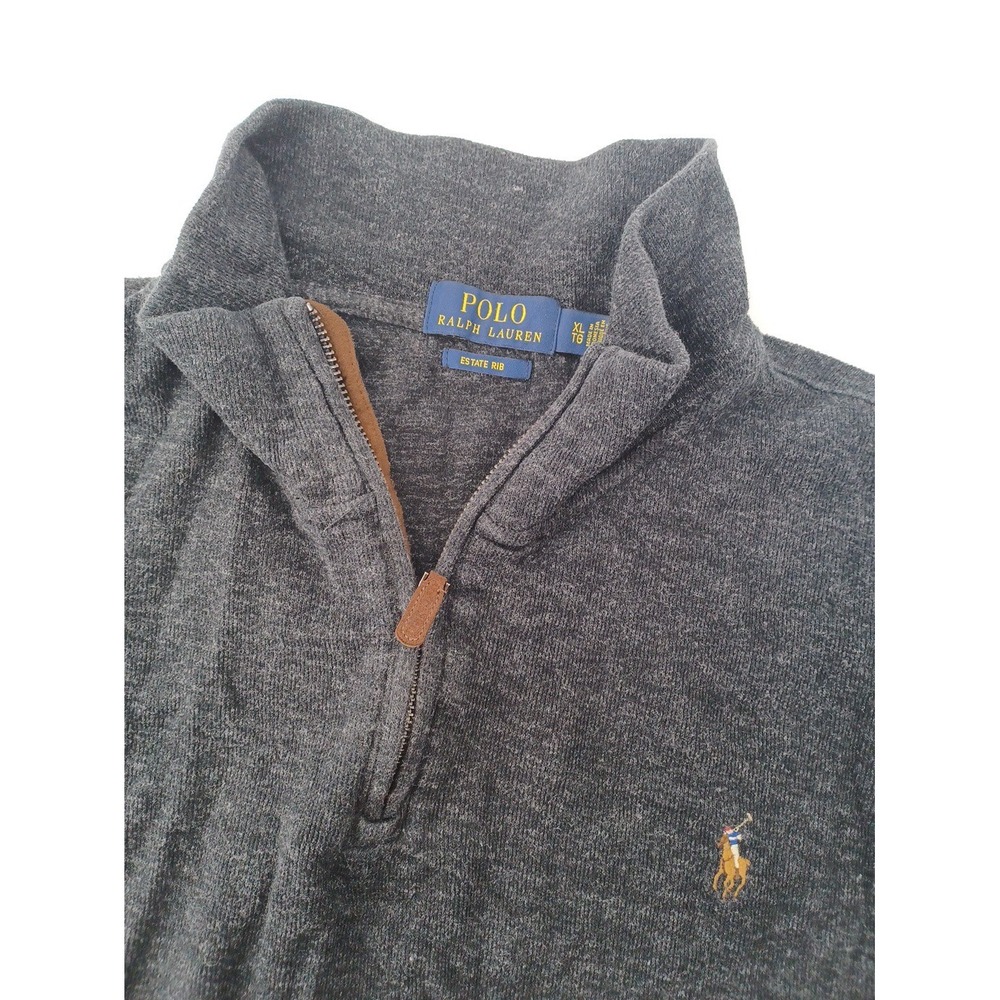 Polo Ralph Lauren Mens XL/TG Quarter Zip Estate Rib Pullover Sweater